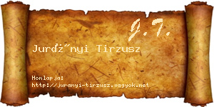Jurányi Tirzusz névjegykártya